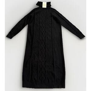 NWT $188 Show Me Your Mumu Montreal Midi-Dress Black Cable Knit Sz S